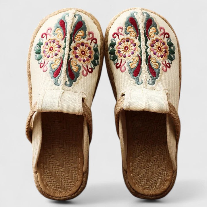 Linnea | Comfortable Handmade Floral Mules