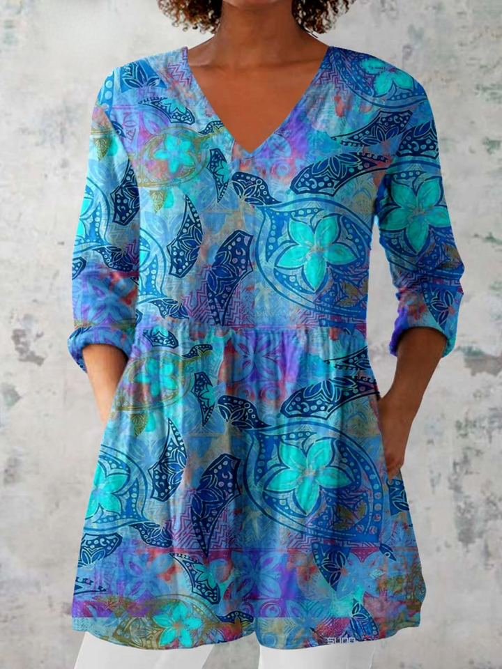 Lainie | Long Blouse with V-Neck