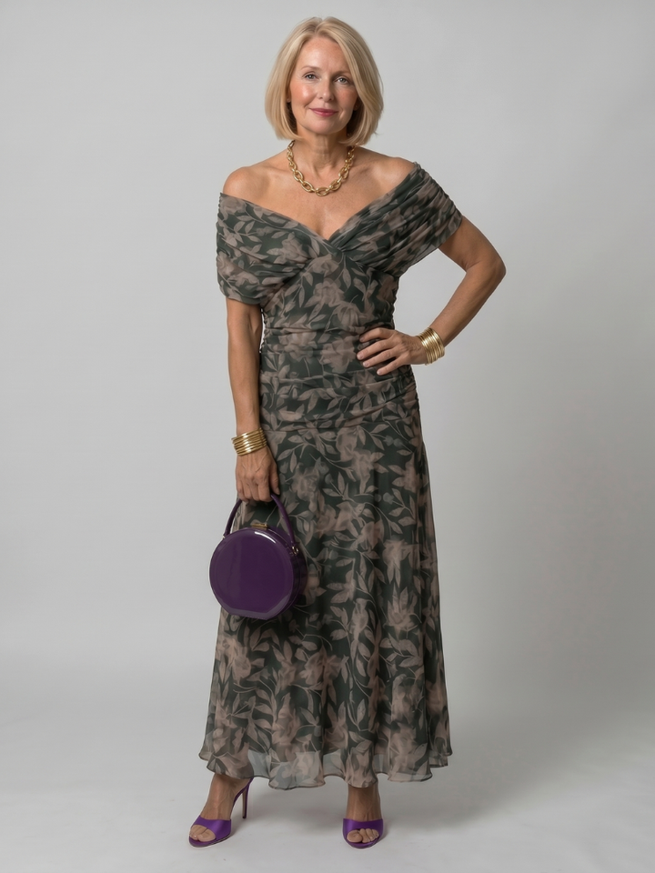 Milena | Off Shoulder Flow Midi Dress