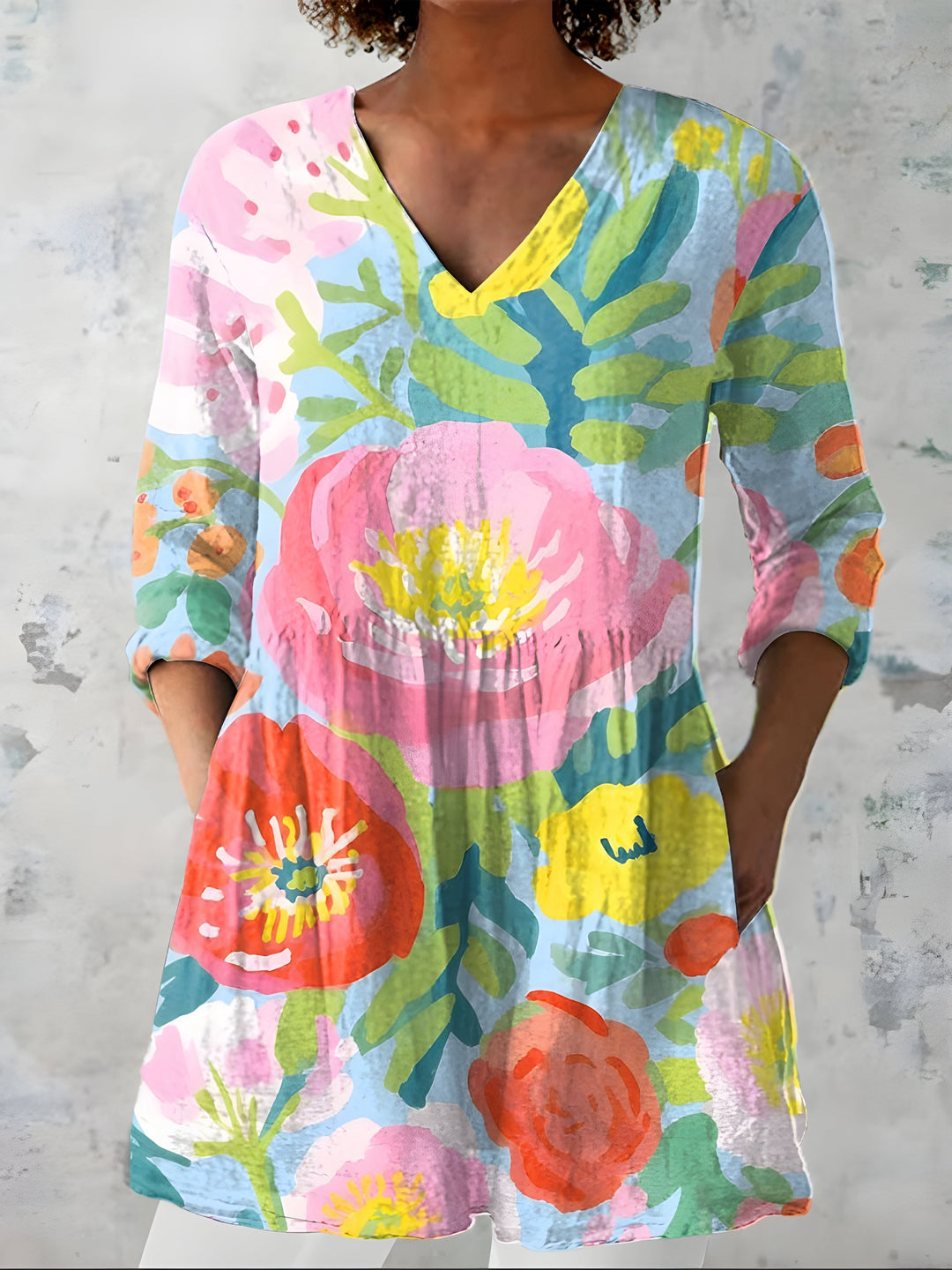 Lynette | Long Blouse with V-Neck