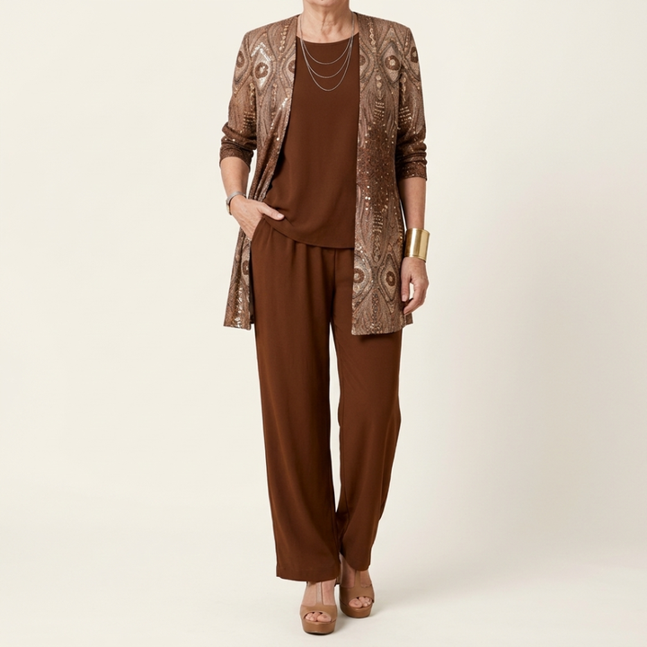Lillian | Rust Paisley Three-Piece Set