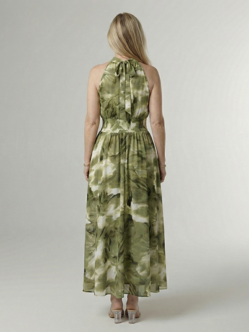 Angela | Gathered Halter Midi Dress
