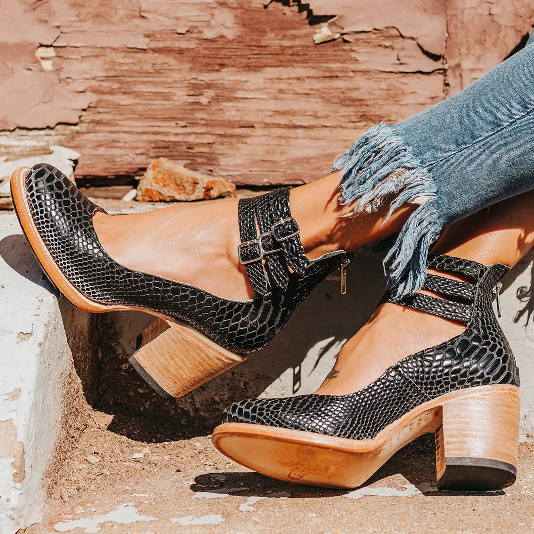 Annabel | Buckle Strap Block Heel