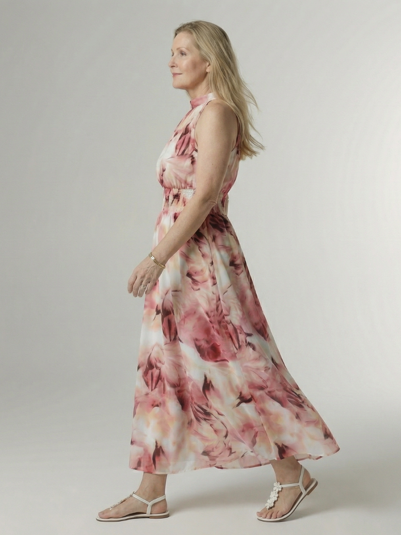 Angela | Gathered Halter Midi Dress