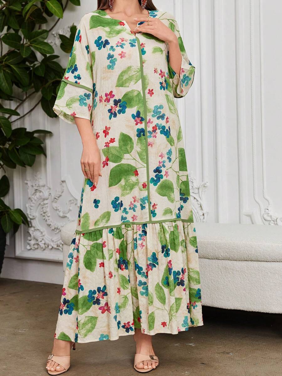 Shirley | Floral Print Ruffle Dress
