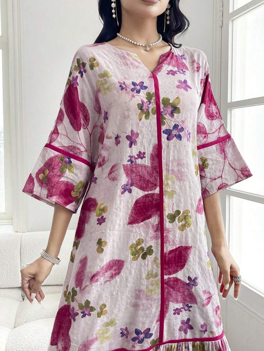 Shirley | Floral Print Ruffle Dress