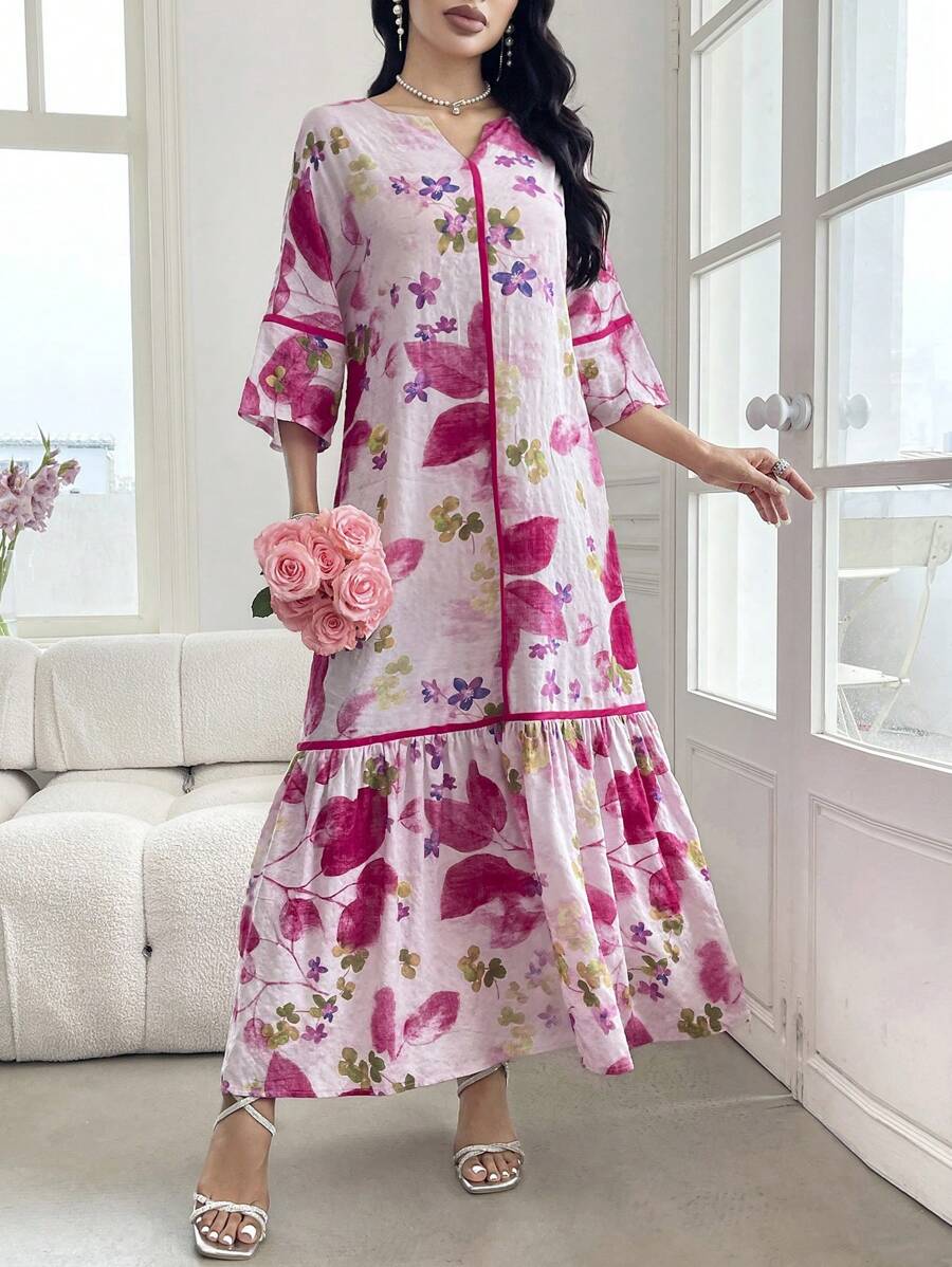 Shirley | Floral Print Ruffle Dress