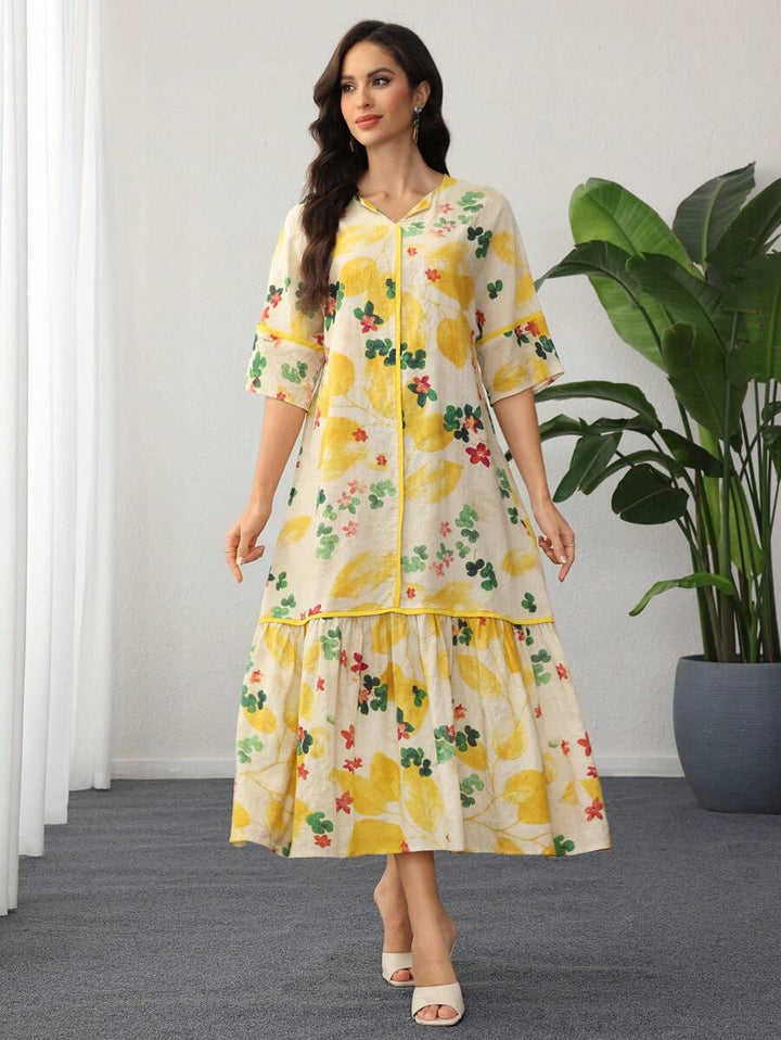 Shirley | Floral Print Ruffle Dress