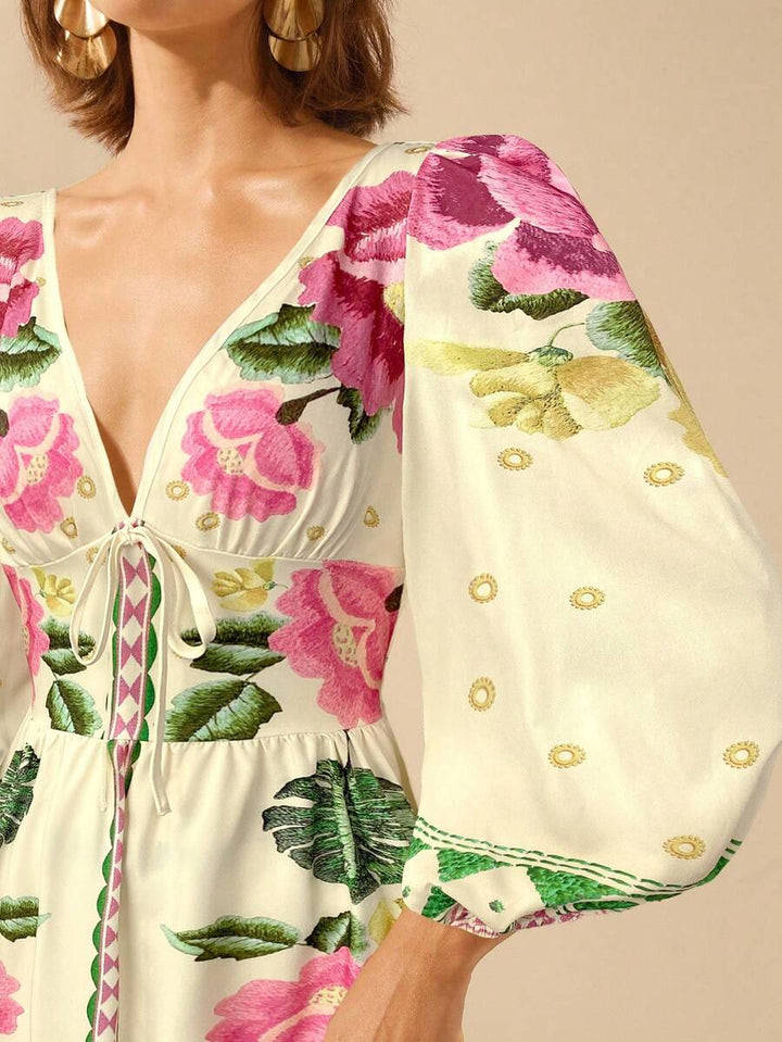 Una | Floral Holiday Dress