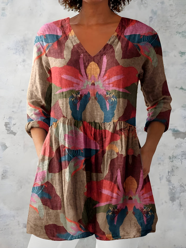 Talia | Long Blouse with V-Neck