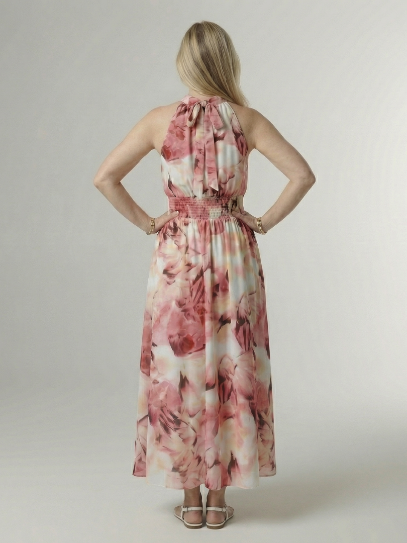 Angela | Gathered Halter Midi Dress