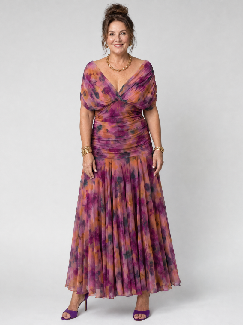 Milena | Off Shoulder Flow Midi Dress