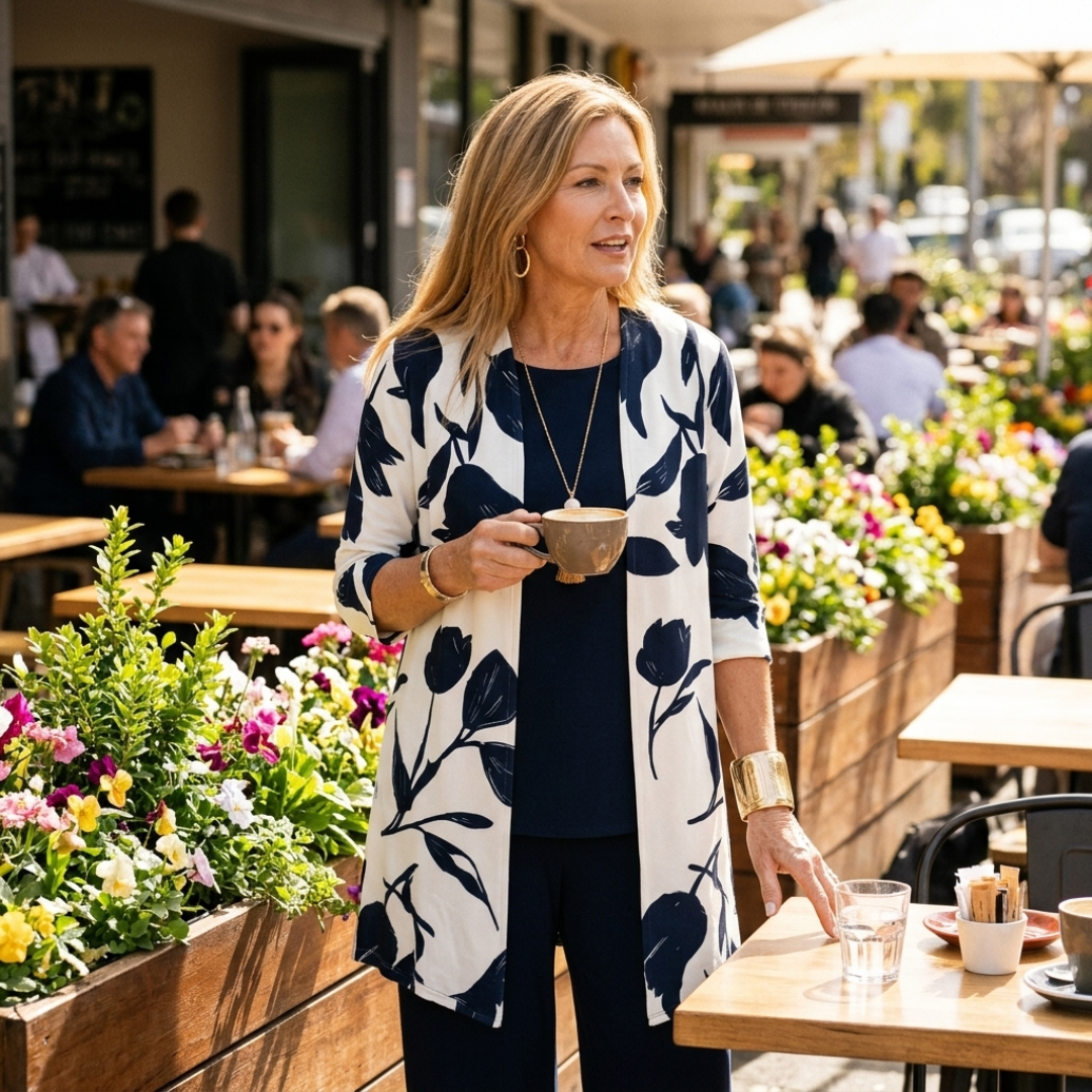 Shazza | Navy Bloom Three-Piece Set
