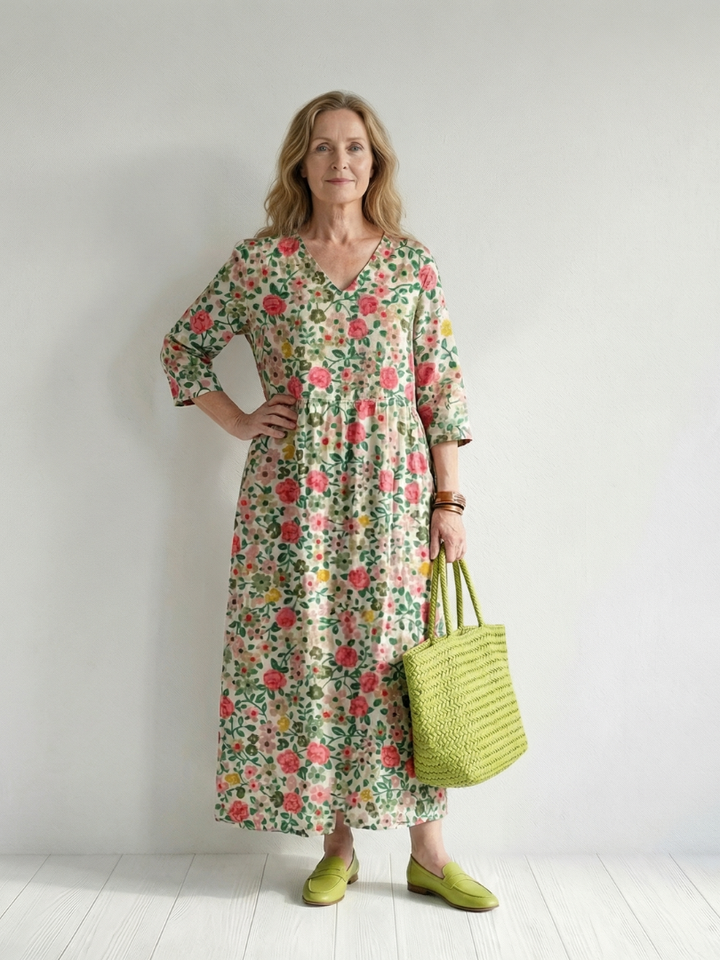 Pippa | Scatter Flower Midi Dress