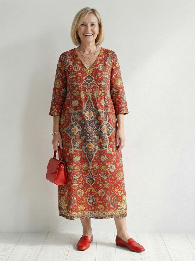 Agnes | Ease Patchwork Midi Dress