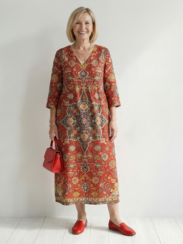 Agnes | Ease Patchwork Midi Dress
