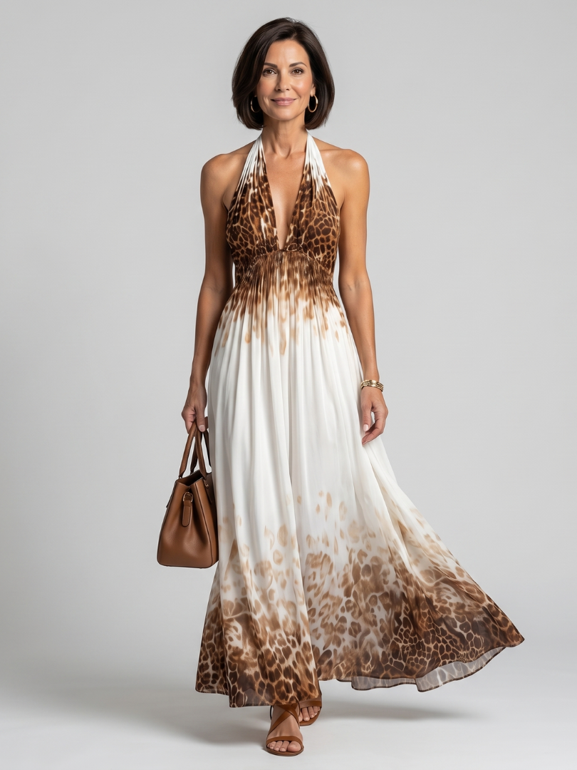 Hazel | Pleated White Midi Dress