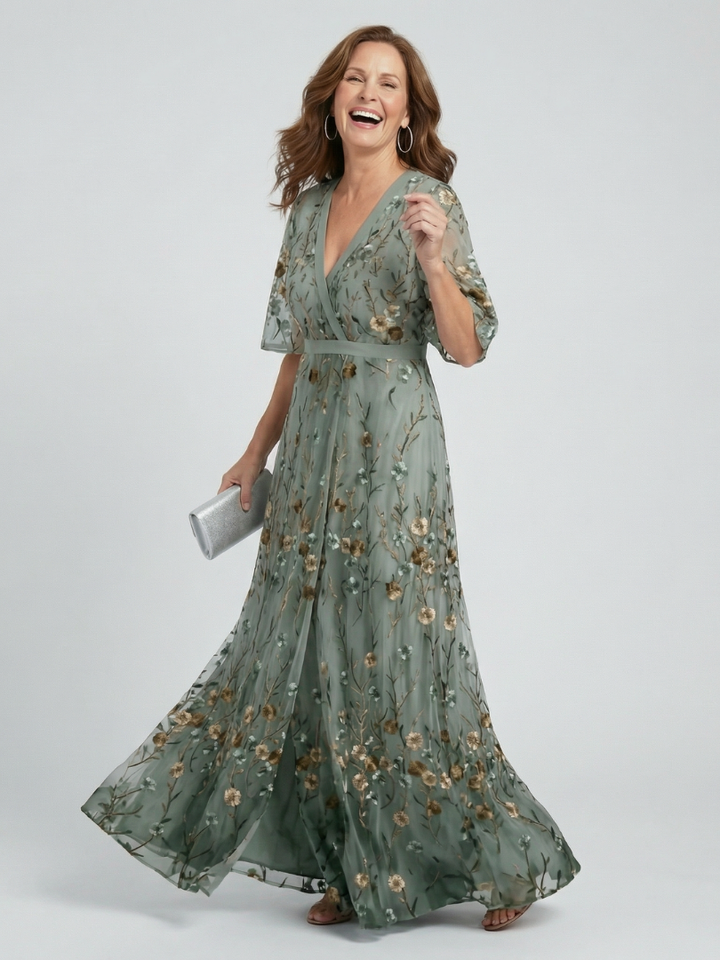 Debra | Halter Bloom Flow Maxi Dress