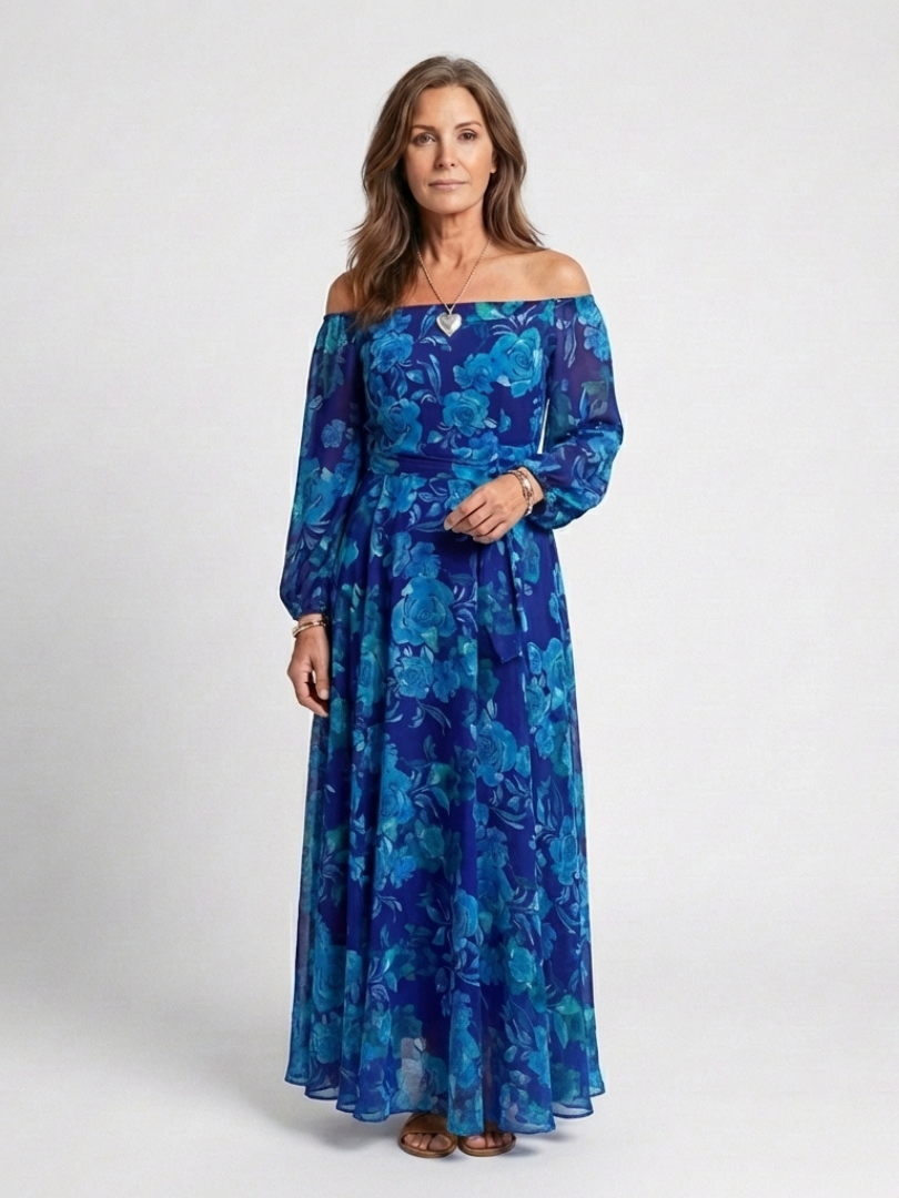 Bonnie | Off Shoulder Floral Maxi Dress