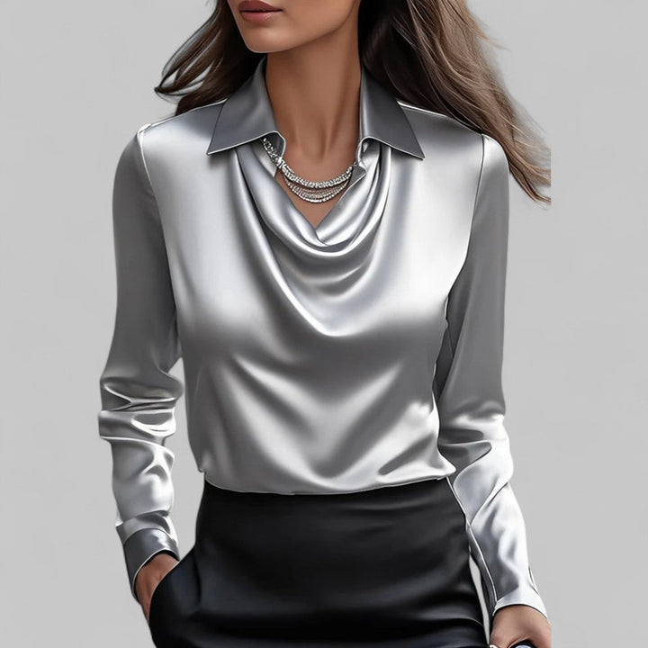 Gilly | Draped Satin Blouse