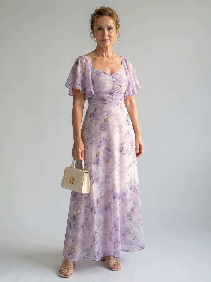 Lucrezia | Flutter Sleeve Midi Dress