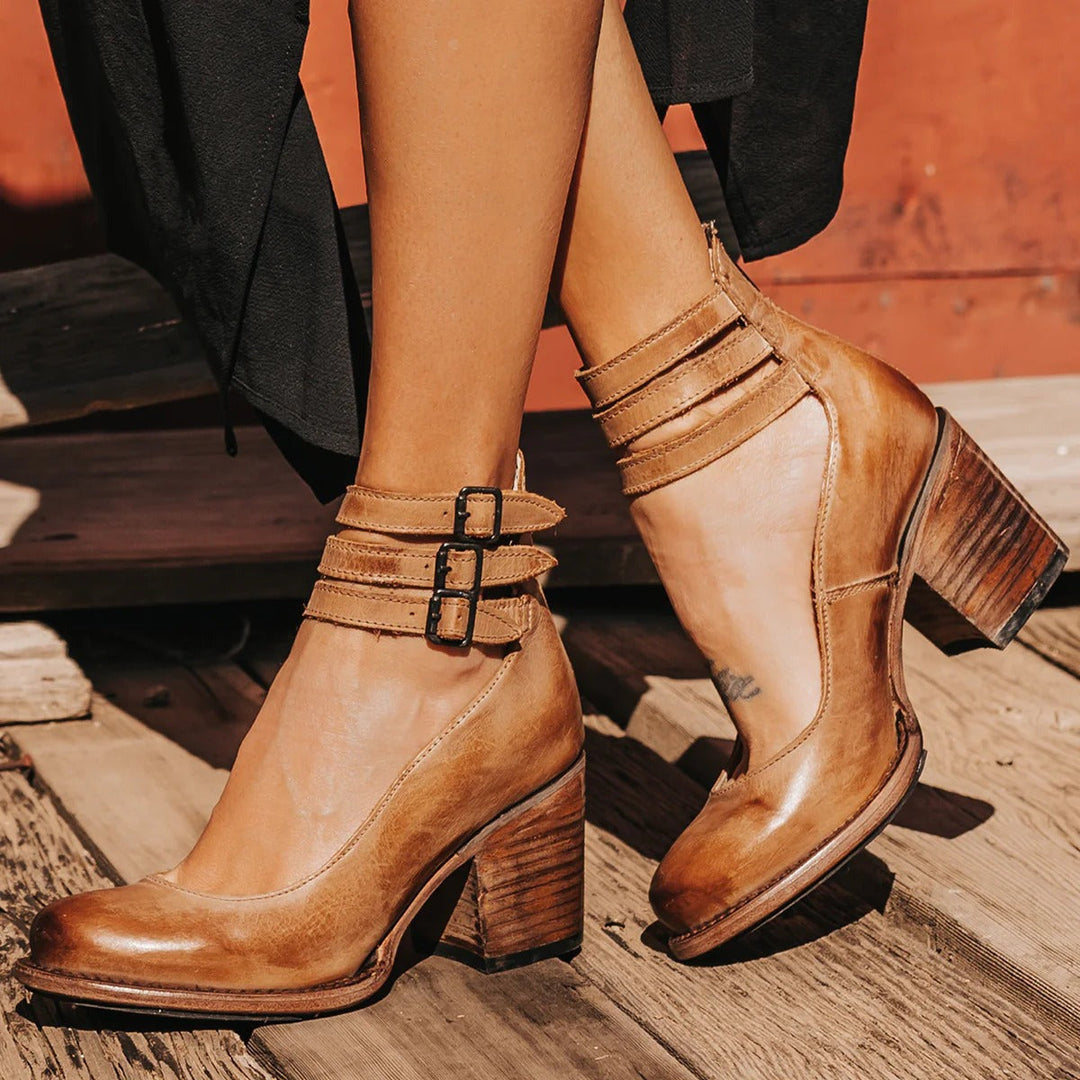 Annabel | Buckle Strap Block Heel