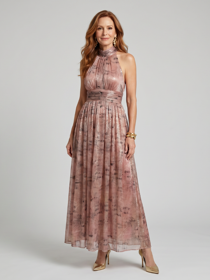 Janice | Textured Finish Sleeveless Midi Dress