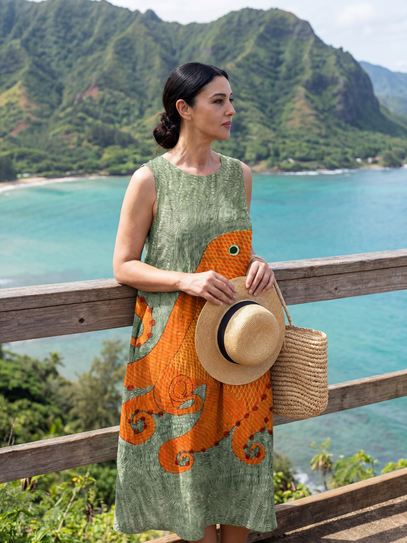 Lettie | Ocean Wave Midi Dress