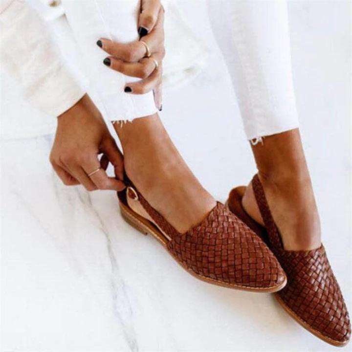 Eliana | Elegant Woven Vegan Leather Ballerinas