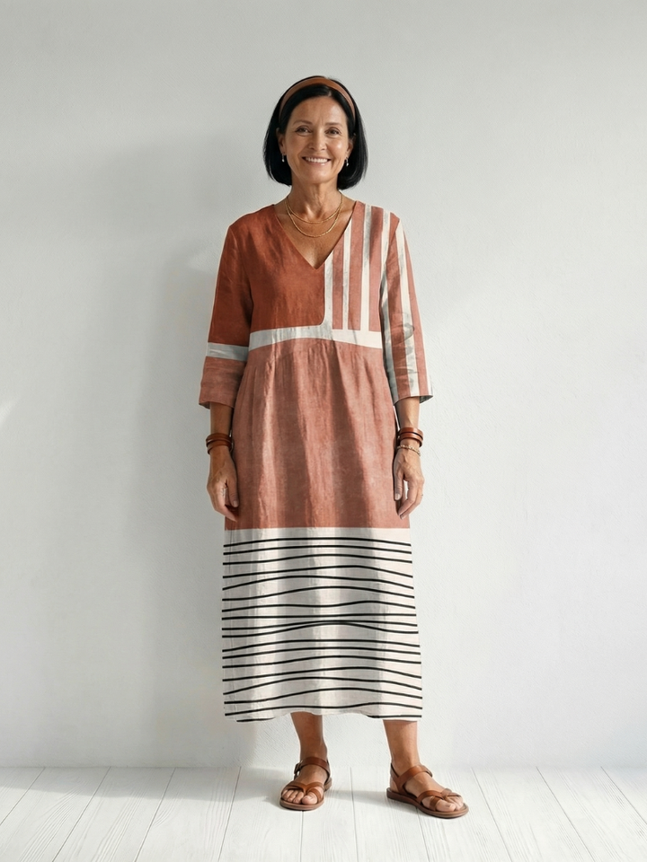 Etta | Easy Mixed Stripe Midi Dress