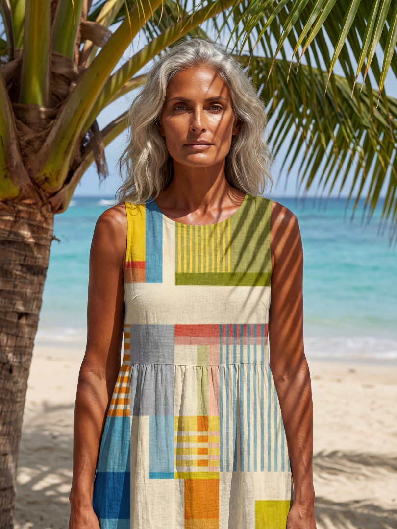 Melody | Painted Block Midi Dress