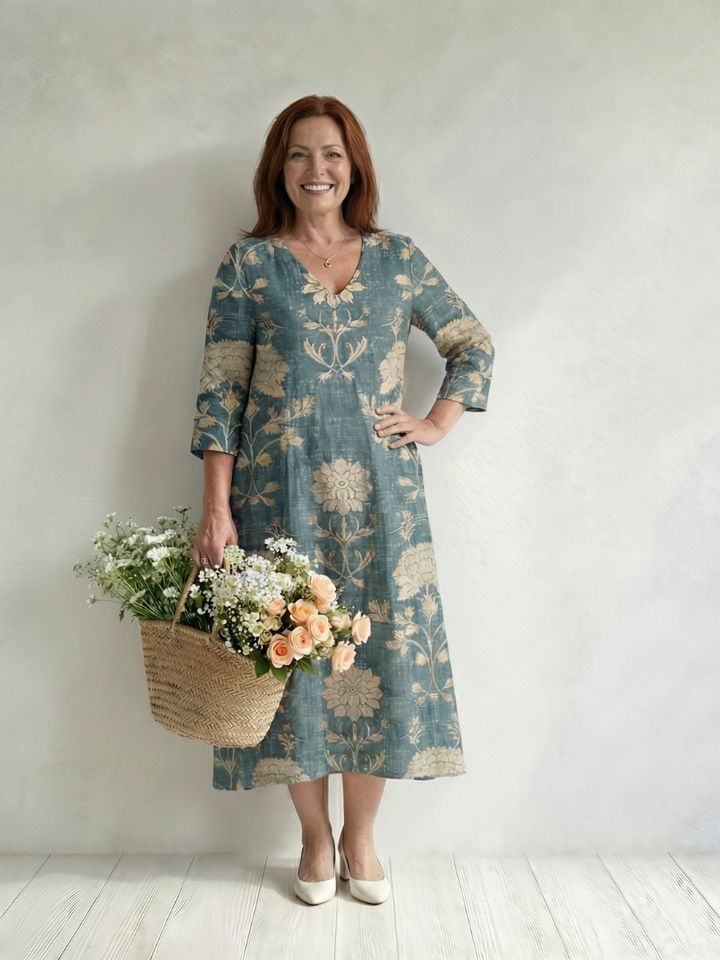 Nell | Gentle Shape Floral Midi Dress