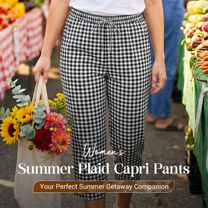Petula | Relaxed Summer Plaid Capri Pants