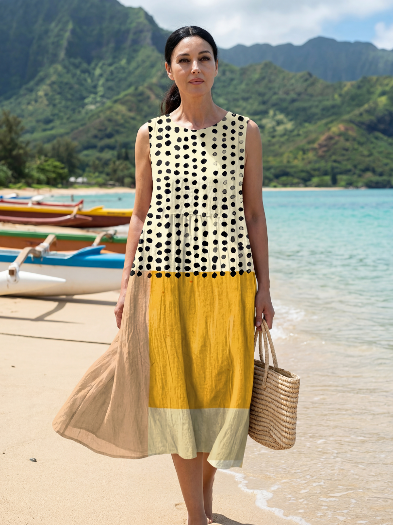 Inga | Garden Dot Midi Dress