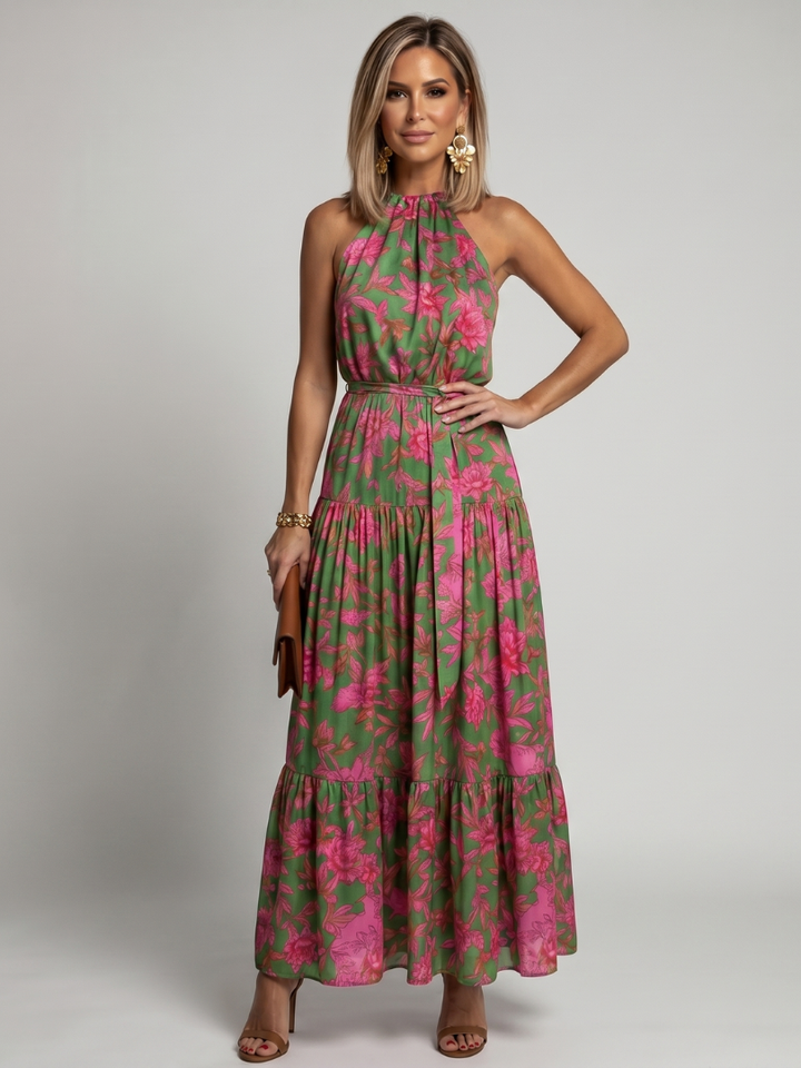 Frances | Draped Halter Midi Dress