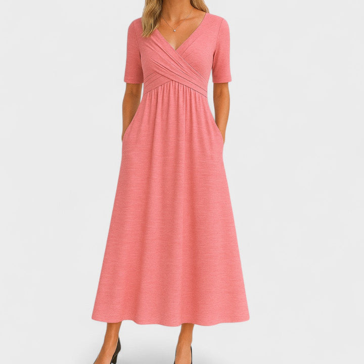 Viveca | Wrap-Style Midi Dress with Pockets