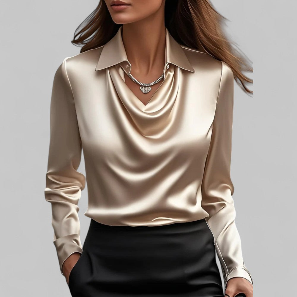 Gilly | Draped Satin Blouse
