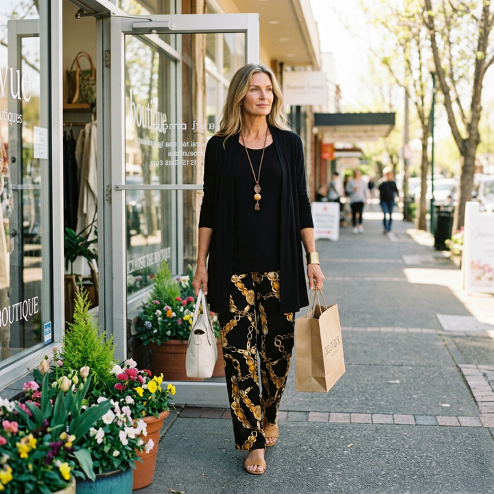 Harper | Gold Chain-Print Three-Piece Set