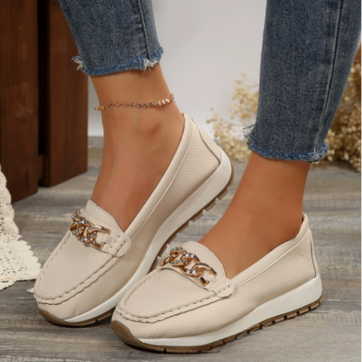Carrie | Diamond Buckle Loafers