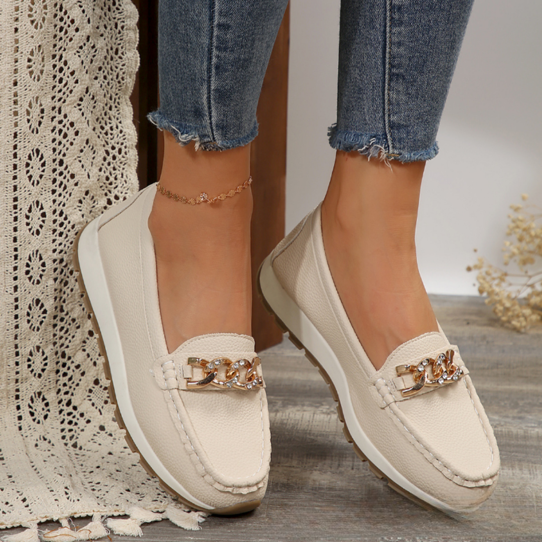 Carrie | Diamond Buckle Loafers