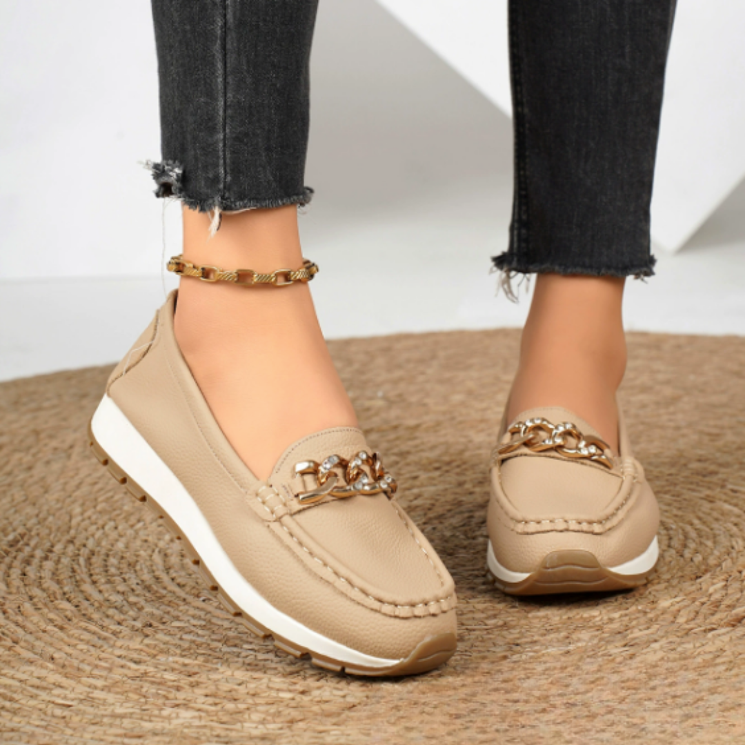 Carrie | Diamond Buckle Loafers