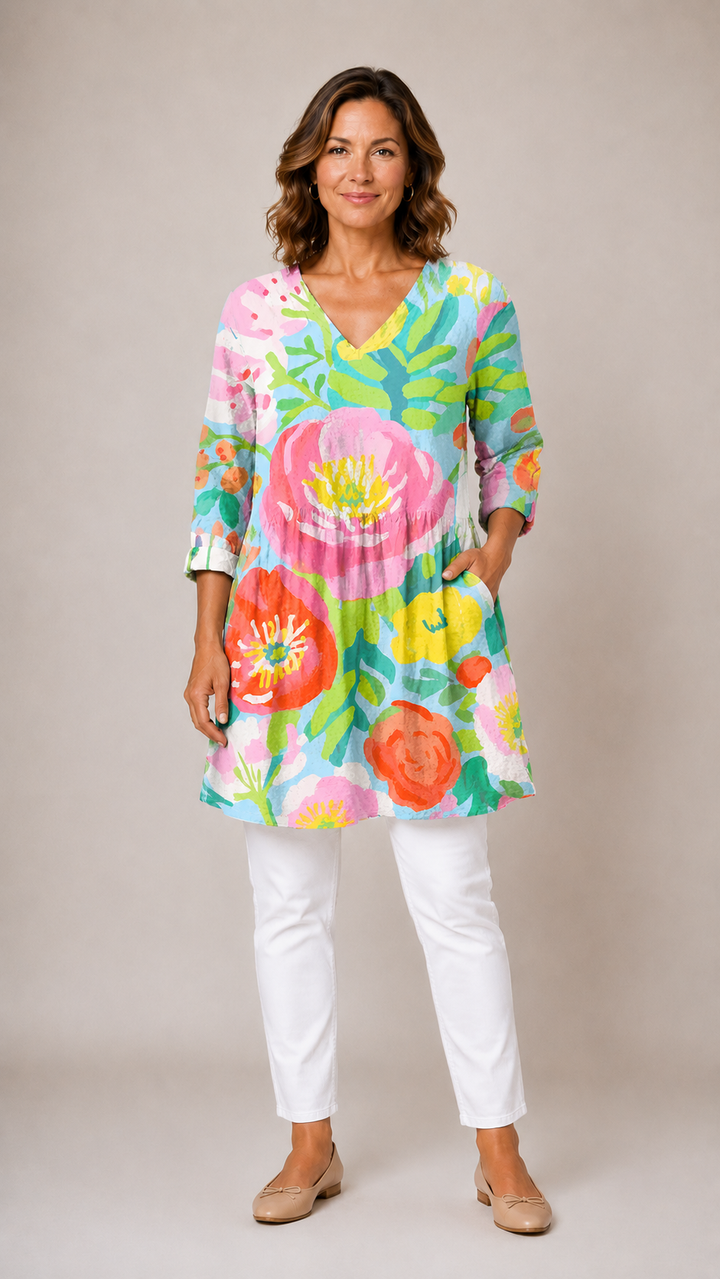 Lynette | Long Blouse with V-Neck
