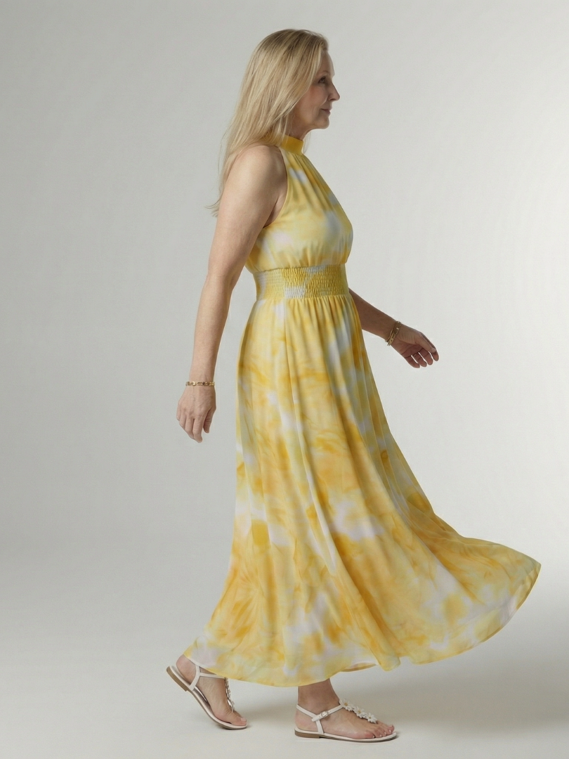 Angela | Gathered Halter Midi Dress