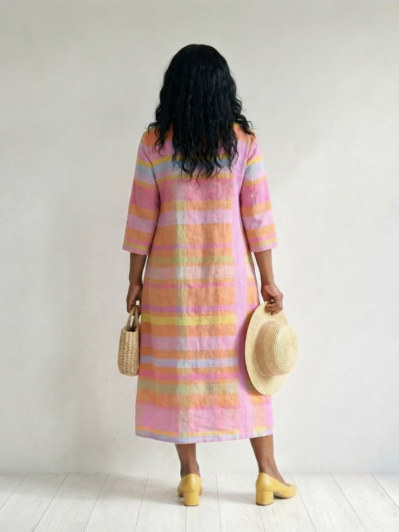 Peggy | Easy Drape Stripe Midi Dress