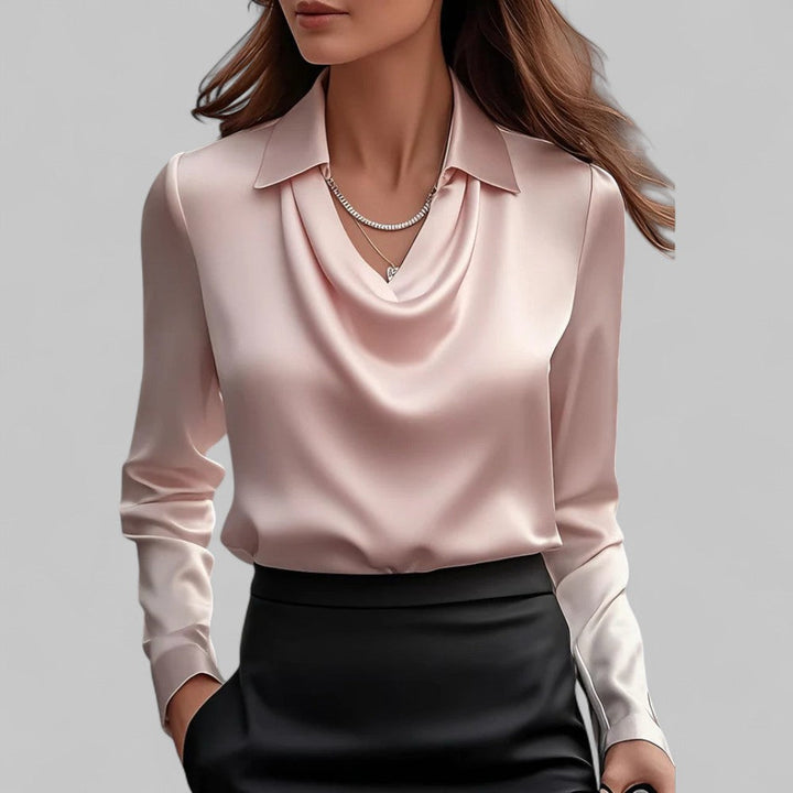 Gilly | Draped Satin Blouse