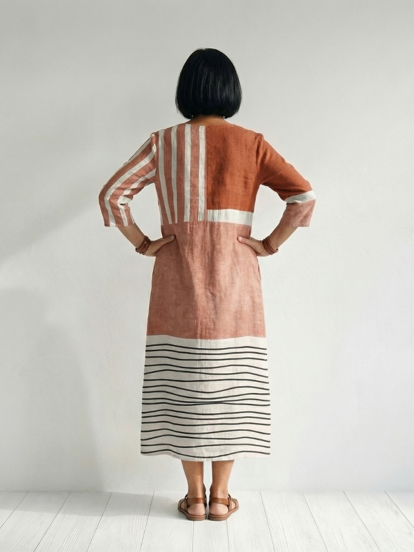 Etta | Easy Mixed Stripe Midi Dress