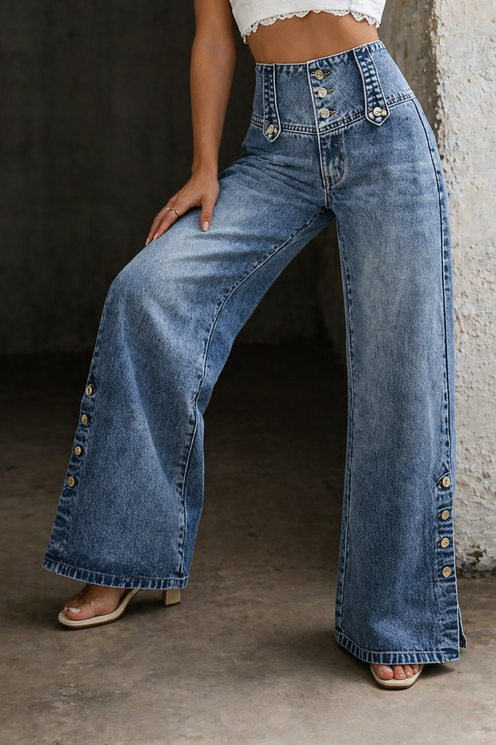 Loretta | High-Waist Slit Jeans