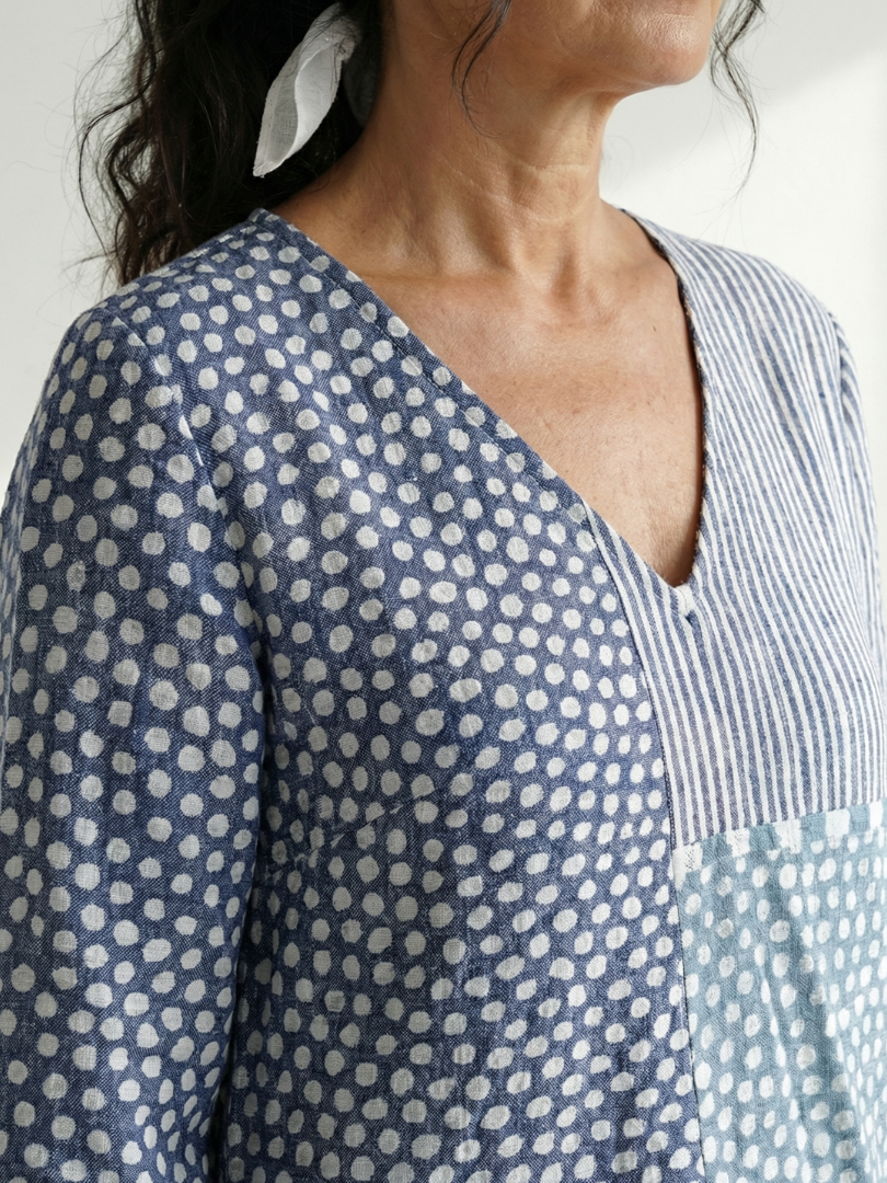 Libby | Fit Patchwork Midi Dress