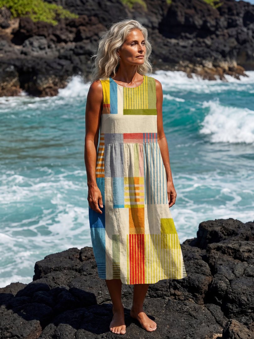 Melody | Painted Block Midi Dress