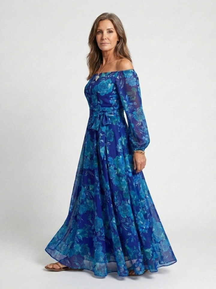 Bonnie | Off Shoulder Floral Maxi Dress
